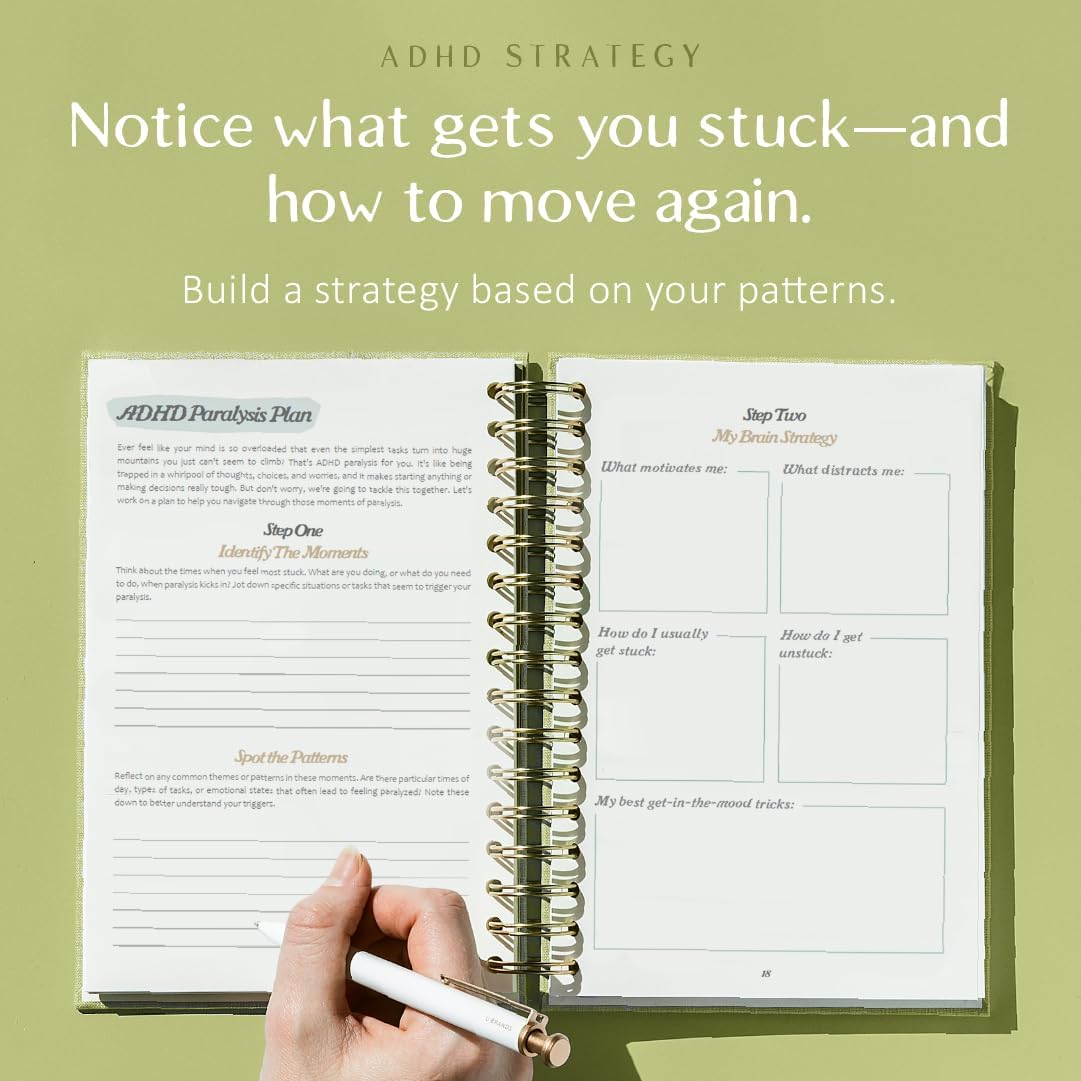 The ADHD Planner for Adults - Undated Daily & Weekly ADHD Journal for Disorganized People, 90 Days - Habit Tracker, Record Emotions & Mood - Academic Goals - Structure & Focus for Adults Brains