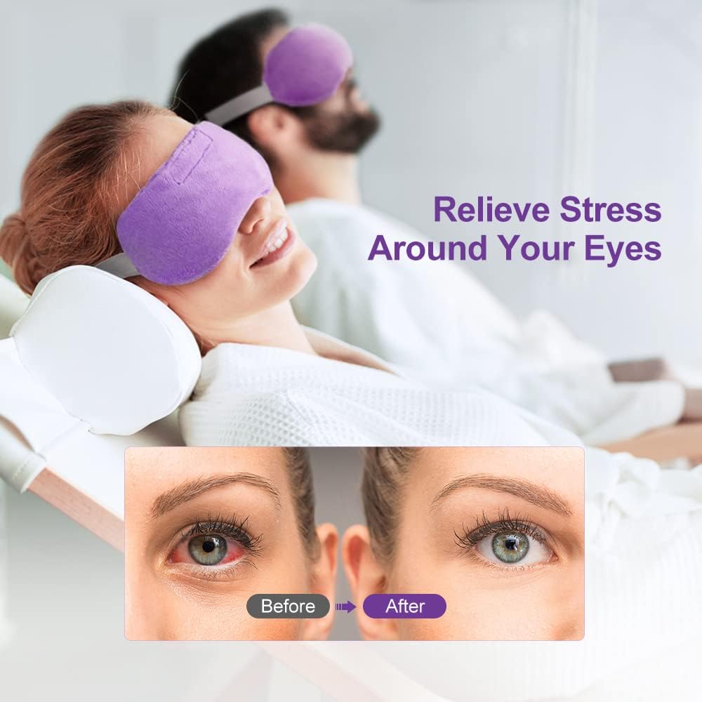 Umisleep Lavender Eye Mask, Weighted Heated Sleep Mask for Men Women, Grey