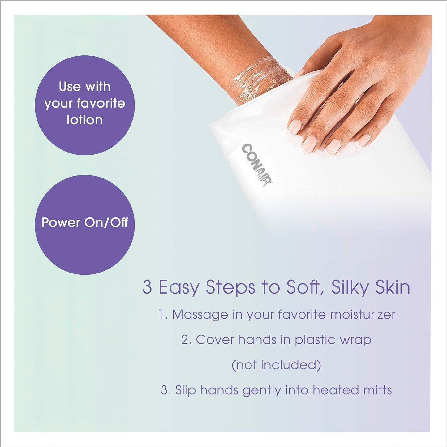True Glow by Conair Hand Warmer - Electric Hand Warmer Thermal Spa - Heated Lotion Beauty Mitts - Packaging May Vary