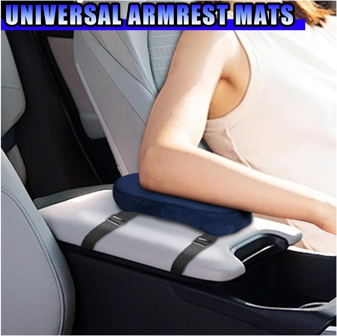 2PCS Car Elbow Pad Arm Rest Cover, Soft Armrest Cushion Pad, Black