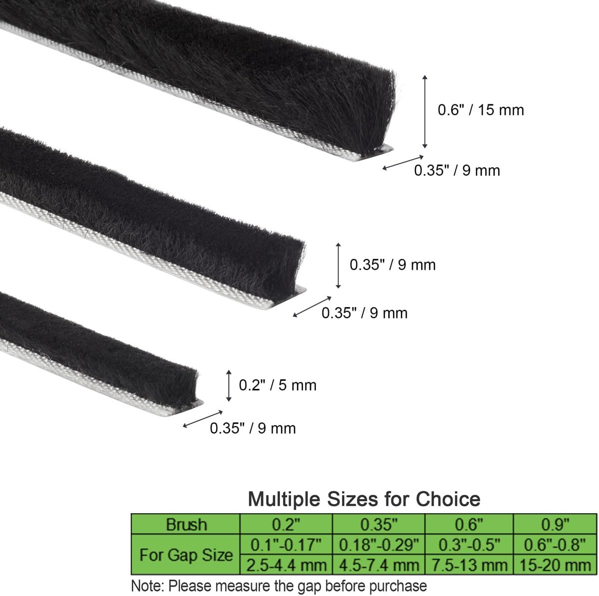 Self-Adhesive Weather Stripping Seal for Doors & Windows – Soundproof Insulation Gap Filler for Sliding, Exterior, Front, and Jamb Frames – 0.2" x 0.35" x 16.5 ft, Gray