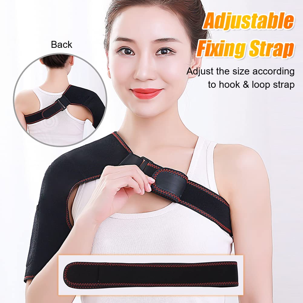 Woolala Electric Heated Shoulder Wrap Heating Pad Large Heating Area Warmer | 110V for Tendonitis Periarthritis, Pain Relief, 3 Temperature Settings & Timer