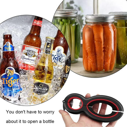 Helping Hand Senior Jar Opener with Silicone Gripper: Easy Opener for Weak Hands, Adjustable 6 in 1 Multifunctional Tool