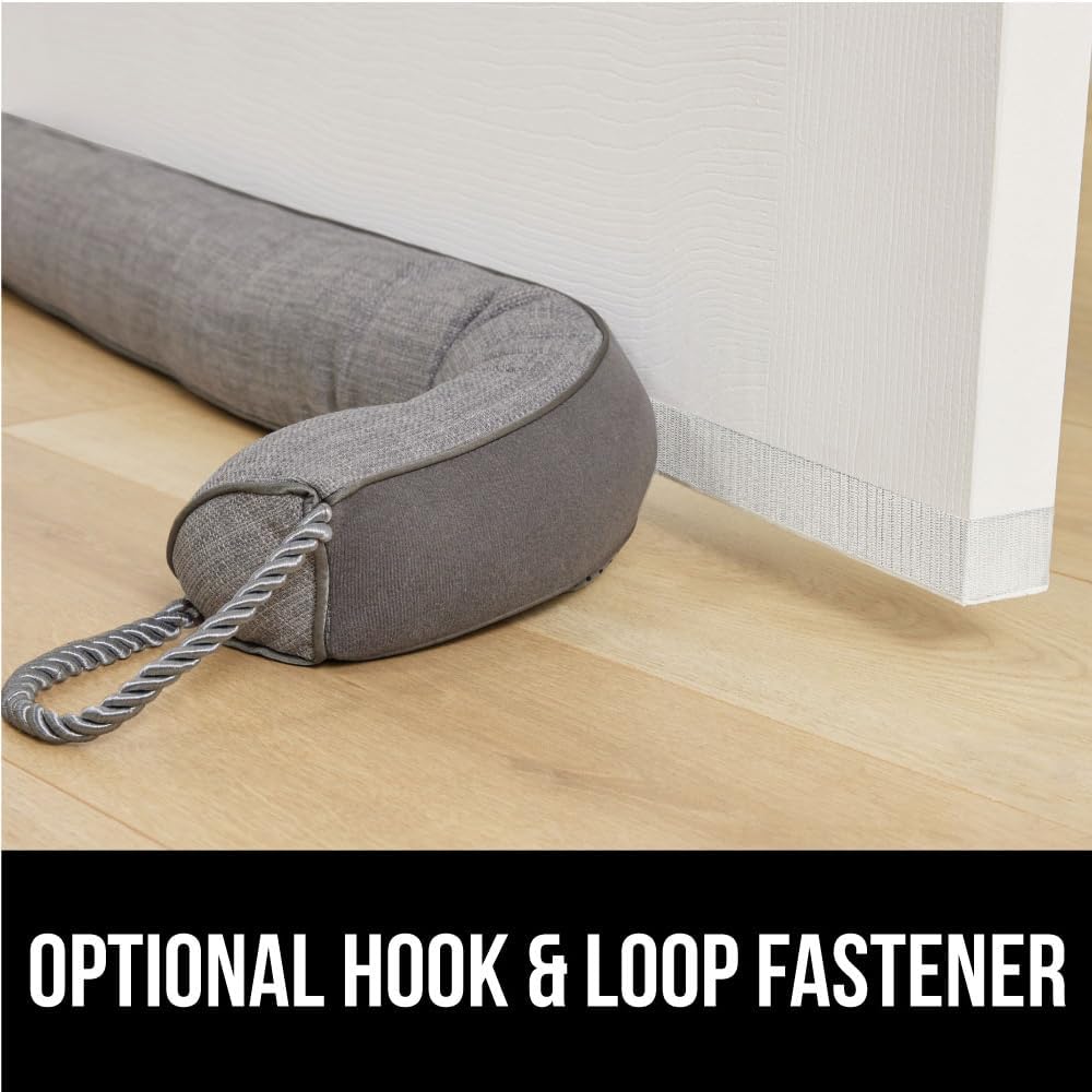 GORILLA GRIP Door Draft Stopper for Bottom of Doors, Cold Air Insulation Sweep, Weather Stripping Seal Noise, Soundproofing, Warmth Sealer, Easy Install Gap Filler, Home Essentials, 32 Inch, Gray