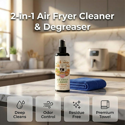 Air Fryer Cleaner and Degreaser Spray, Multi Surface Removes Grease, Grime, Oil Remover, Fast-Acting Kitchen Appliances (2PCS)