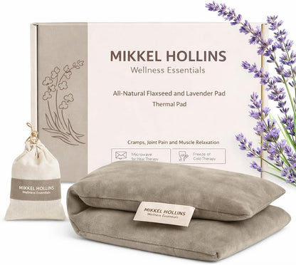 Microwavable Heating Pad with Lavender & Flaxseed, Hot & Cold Therapy, Heat Pad for Back, Neck, Shoulder, Knee, Leg & Menstrual Cramp Relief, Washable Cover, Mini Lavender Bag Gift, One Size Fits All