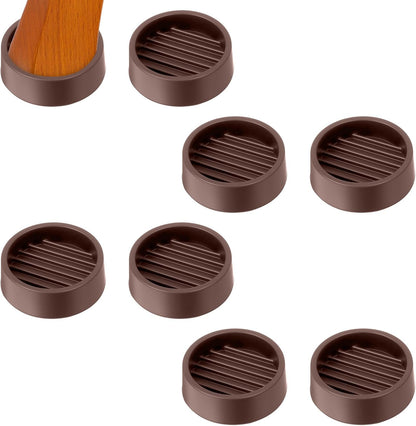 8 Pack Round Rubber Furniture Caster Cups, Non Slip Furniture Pads | 1.5 x 1.5" Furniture Gripper Anti Slide Floor Protector Rubber Furniture Feet for Bed Couch Table Chair Stoppers(Black)