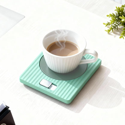 Desk Coffee Mug Warmer for Office: Compatible with All Cup for Career Women | 13W 2-Temp Adjustable Electric Heated Coaster Tea Cup Hot Plate - Gifts for Wife (Wood Grain Color)
