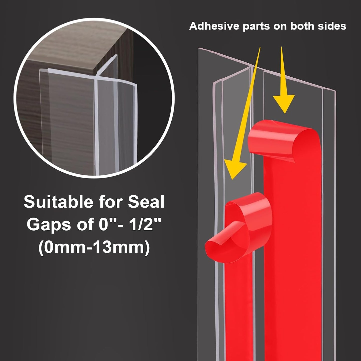 Benory T-Shaped Silicone Door Weather Stripping, Clear, 1.38" W x 20 ft | T-shaped design helps the seal stay in place on door frames while reducing drafts, energy loss, and outside noise