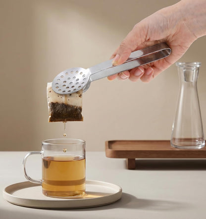 2 Pack Tea Tongs, Tea Bag Squeezer for Hot & Cold Teas | Stainless Steel, Easy-Squeeze Design, Rust-Proof, Ergonomic Grip
