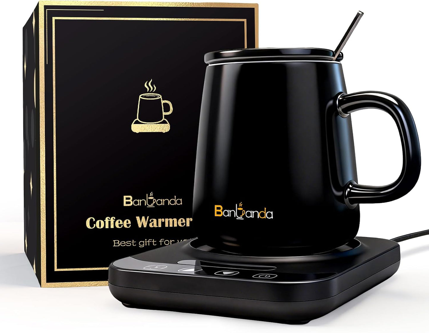 Coffee Mug Warmer Set, 12 Mode Timer & 36W Coffee Cup Warmer for Desk Auto Shut Off, 9 Mode Temperature, Best Gift for Women Men Coffee Lover, 14oz