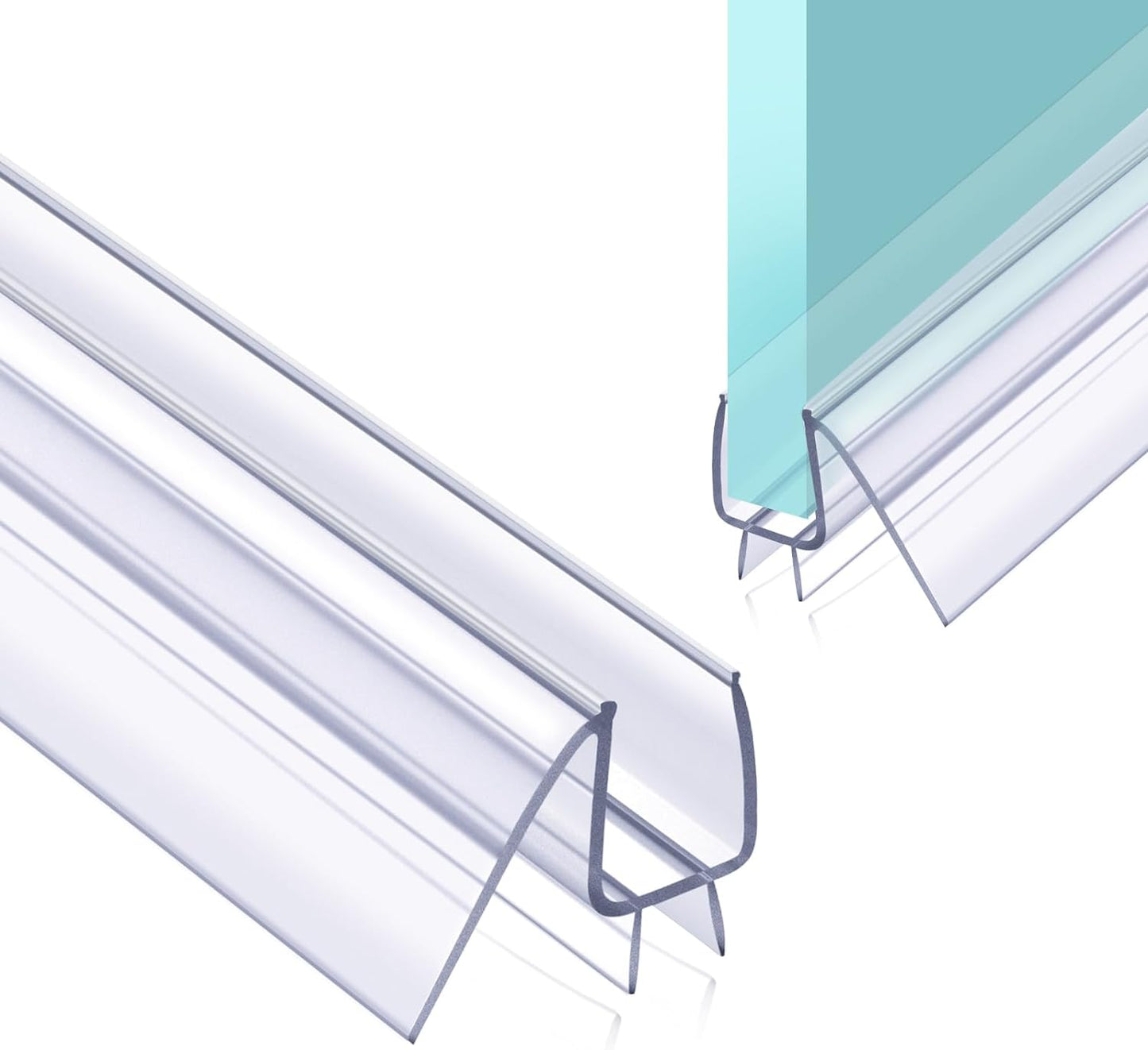 POZIA Shower Door Bottom Seal Frameless Glass Shower Door Seal Strip Clear Vinyl Durable Stop Shower Leaks and Create a Water Barrier Ultra Clear (1PACK-1/2in)