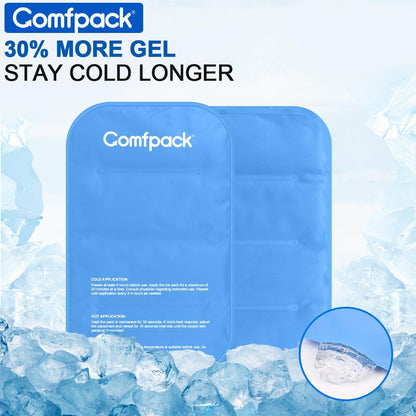 Comfpack Soft Ice Packs for Injuries Reusable, Double Side Hot Cold Therapy