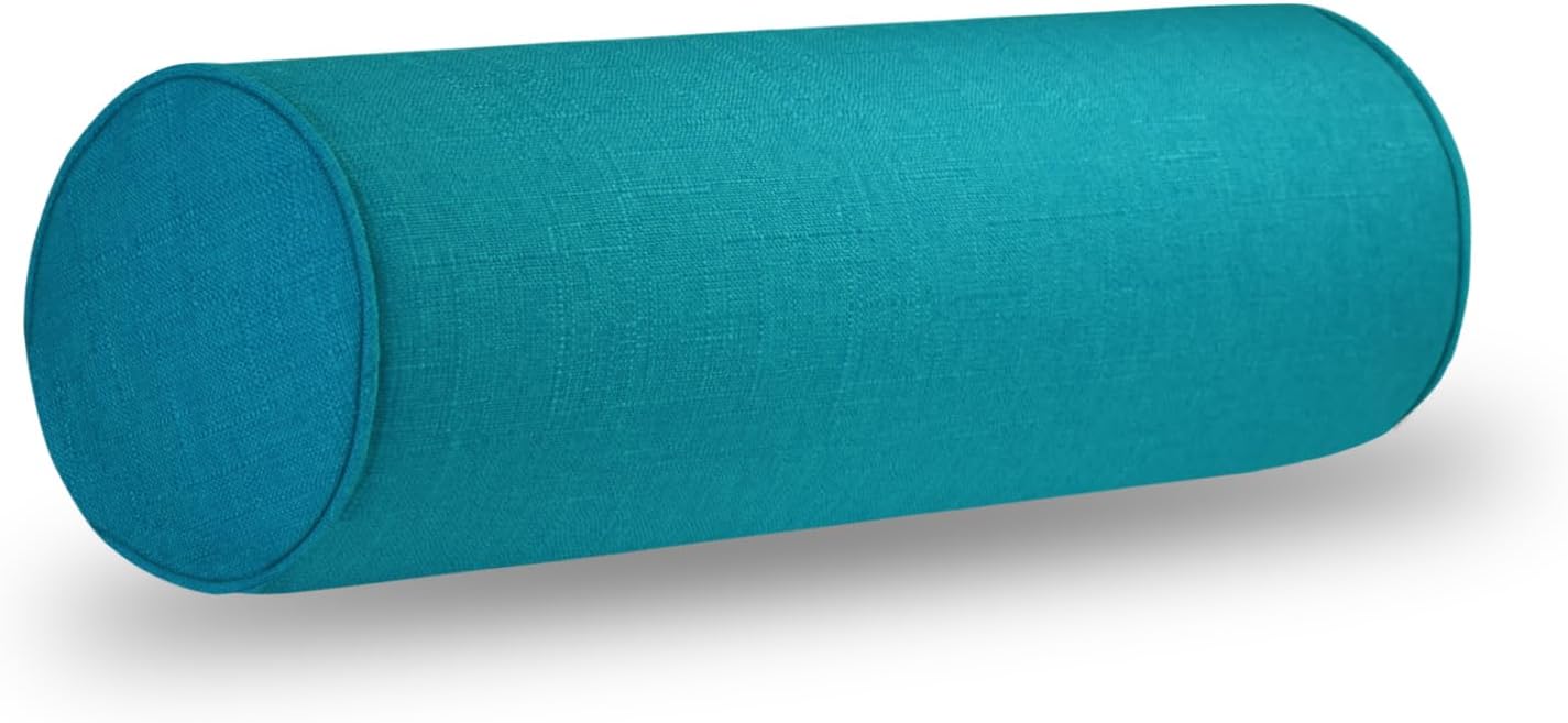 Tinbolunce Neck Roll Pillowcases with Zipper - Full Moon Bolster/Round Cylinder Pillow Case Cover for Bedroom, Living Room, Sofa - Solid Color Cervical Throw Pillow Covers