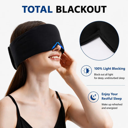 ALASKA BEAR Memory Foam Sleep Mask, Contoured Eye Cups for Women Men, Blue