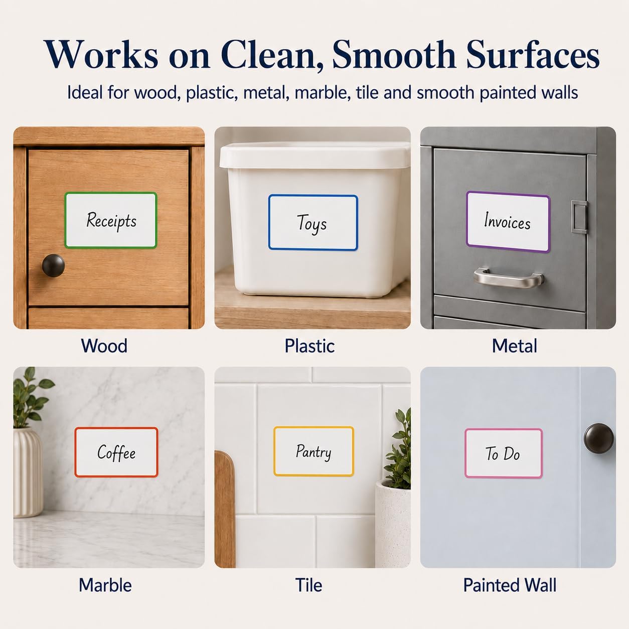 Dry Erase Labels Stickers, 3x5 Inch Reusable Notes for Storage Bins, 20 Pcs | Reusable dry erase labels with removable adhesive for home, office and classroom organization