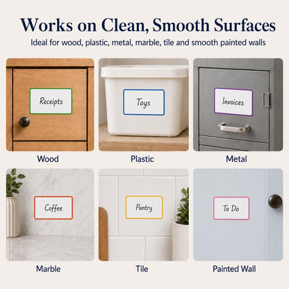 Dry Erase Labels Stickers, 3x5 Inch Reusable Notes for Storage Bins, 20 Pcs | Reusable dry erase labels with removable adhesive for home, office and classroom organization
