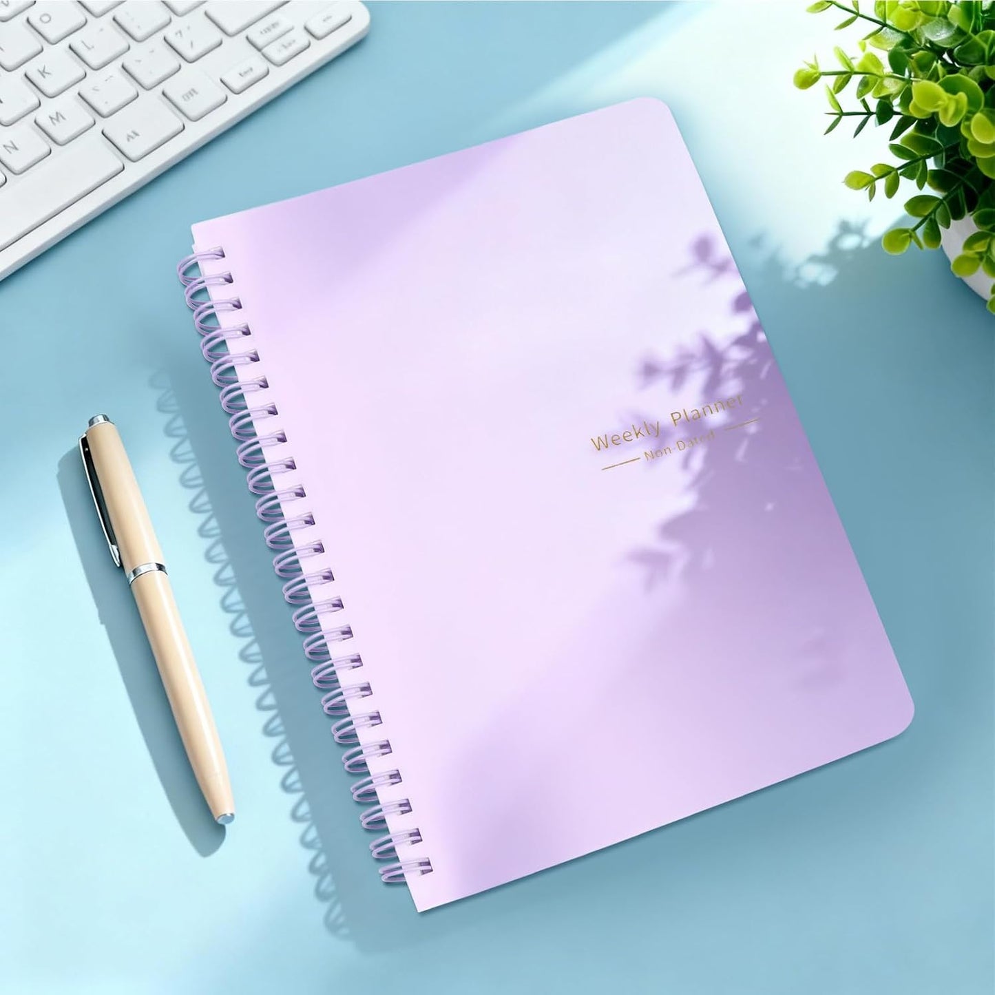 Undated Weekly Planner, A5 Personal Goals Journal Non Dated Weekly Planner to Do List Notebook with Goal Habit Tracker Organizer, Cute Undated Week Planners with Spiral Binding for Kids School Work