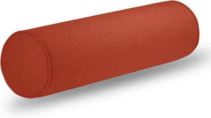 Tinbolunce Neck Roll Pillowcases with Zipper - Full Moon Bolster/Round Cylinder Pillow Case Cover for Bedroom, Living Room, Sofa - Solid Color Cervical Throw Pillow Covers