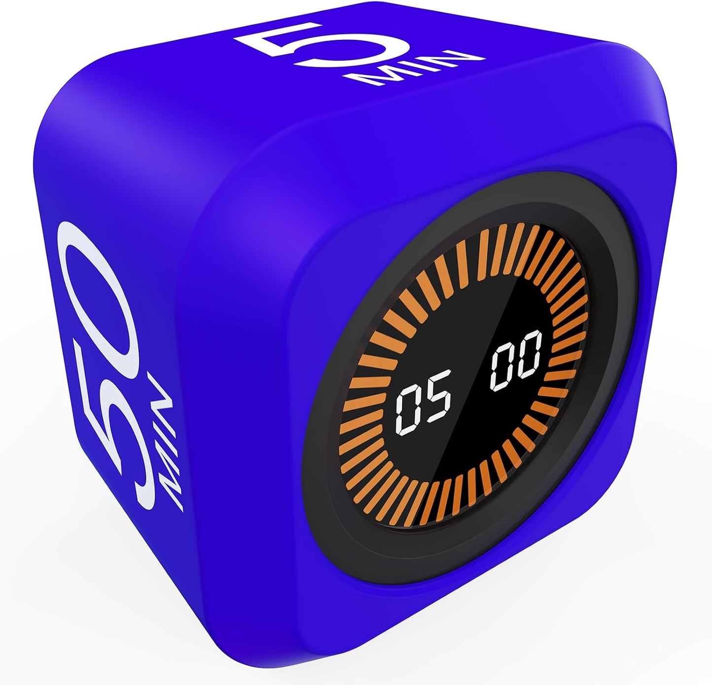 Rotating Cube Pomodoro Visual Timer 5, 25, 10 50 Minutes Preset | Custom Countdown, LED Display, Silicone Case, Loud Alarm&Silent, Rechargeable Desk Productivity Flip Timers for ADHD, Kitchen