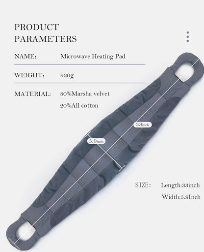 COMOIL Microwave Heating Pad for Neck and Shoulders Back with Handles,33 * 5.9" Long Heated Neck Wrap,Reusable Warmer,Moist Hot Packs,Microwavable Weighted Bag for Cold and Warm Compress | 33 * 5.9" Long Heated Neck Wrap,Reusable Warmer,Moist Hot