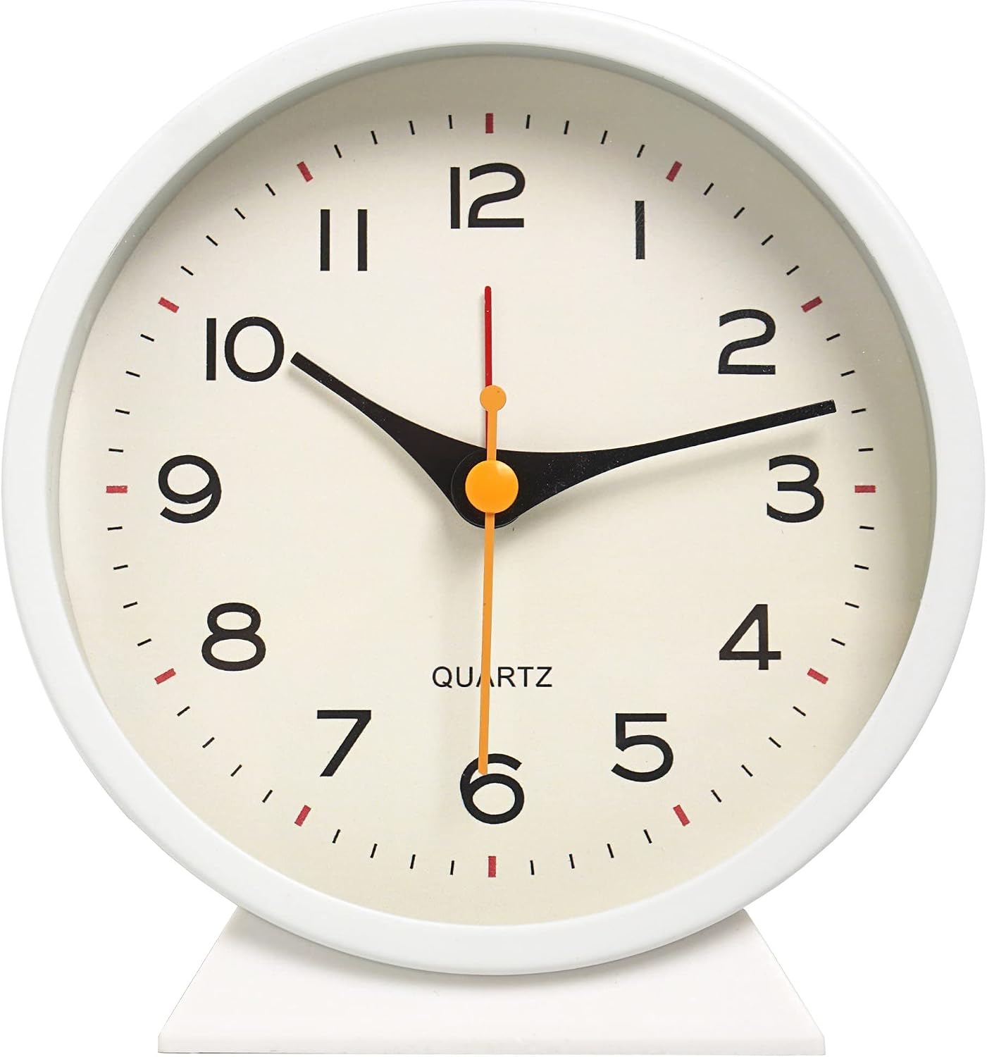 SHISEDECO Small Antique Retro Analog Alarm Clock, 4.5" Desk Clock, Pink | Small Silent Bedside Deskclock with Light Function, Non-Ticking Tableclock Decor for Living Room, Bedroom, Bedside, Shelf