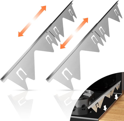 Stainless Steel Stove Gap Covers (2PCS), Stove Gap Filler for Kitchen Oven Counter Side Gap, Range Trim Kit, Easy Clean and Heat Resistant, Adjustable Length 13.8" to 27.5" 1