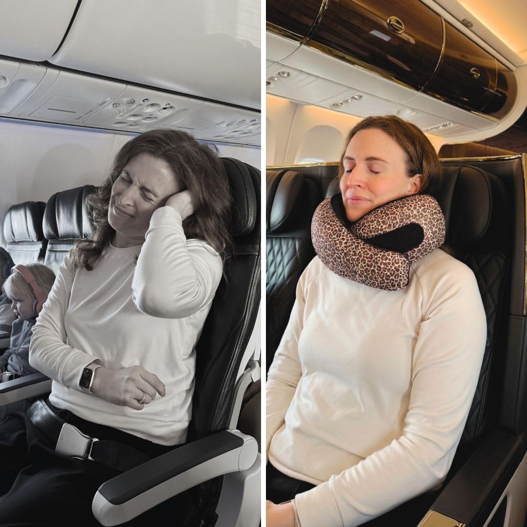 FlyHugz® Neck Travel Pillow Memory Foam Neck Pillow, Gray
