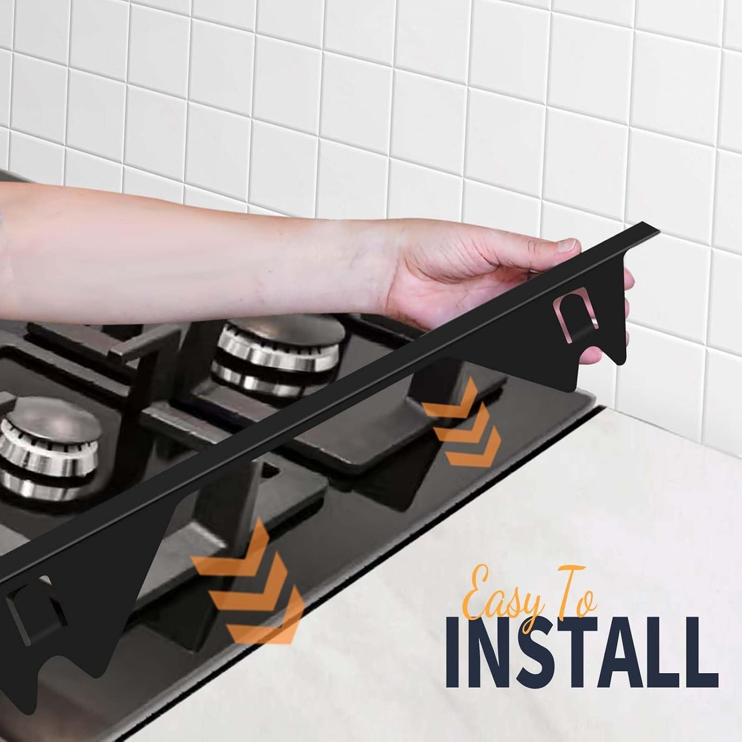 Stove Gap Covers Stainless Steel, 2 Pack Stove Gap Filler Easy Retractable Length 13.8" to 27.5", Width 0.79" Stove Gap Guards Range Trim Kit, Heat Resistant Guard Between Stove Top & Counter