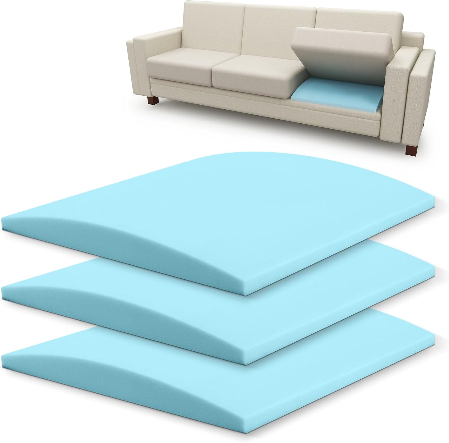 Tromlycs Couch Sofa Cushion Support for Sagging Seat Arched Furniture Seat Under Cushion Sag Repair Set of 3