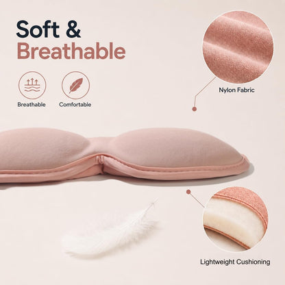 Ultra-Thin 3D Sleep Mask for Side Sleepers Women Men, Contoured Eye Mask for Lash Extensions, Light Blocking, Soft Breathable Lightweight Eye Mask for Sleep, Travel, Meditation,Airplane (Black)
