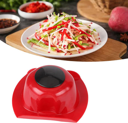 Cut-resistant Kitchen Finger Guard, Polymer Food Holder for Slicer Grater Mandoline, Bright Red, 10x11.5x5cm