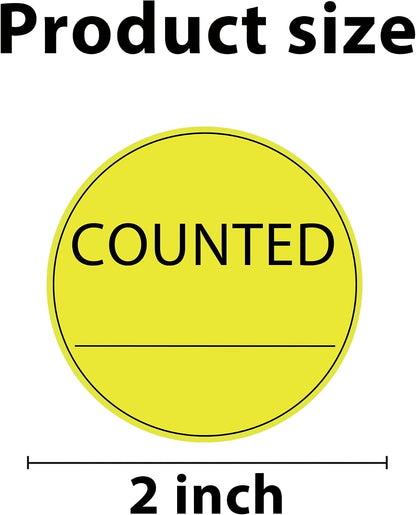 Counted Stickers 2 Inch Counted Inventory Control Labels 500 Pcs Counted Shipping Labels Round Circle Counted Stickers for Round Adhesive Writable Inventory Control Shipping and Inventory (Green)