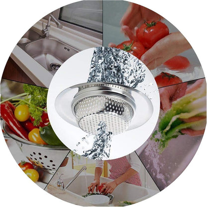 2 pcs Heavy Duty Stainless Steel Slop Basket Filter Trap, 2.75" Top / 1" Mesh Metal Sink Strainer,Perfect for Kitchen Sink/Bathroom Bathtub RV Wash Basin Floor Drain Balcony Drain Hole