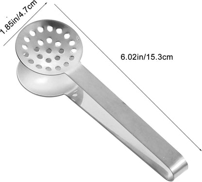Stainless Steel Tea Tongs Round Perforated Loose Leaf Tea Filter Clips | Polished Tea Bag Squeezer with Round Holes Strains Loose Tea Leaves,Anti-Scald Long Handle Ensures Safe Use for Tea Brewing