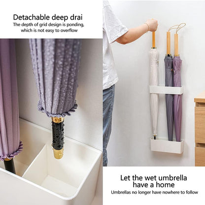 Umbrella Stands for Entryway, Umbrella Rack Stand Holder with Drip Tray, Height Adjustment Space Saving Organizer for Hotel Hallway Home Office(COLOR:White)