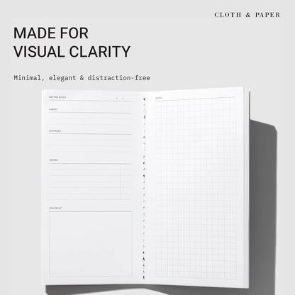 Cloth & Paper Travel Notebook | Daily Wellness Planner – Smoked Salt | Pocket Plus Wellness Planner 3.2" x 6" | Habit Tracker & Self Care Journal for Goals, Gratitude & Reflection – Soft Touch Cover