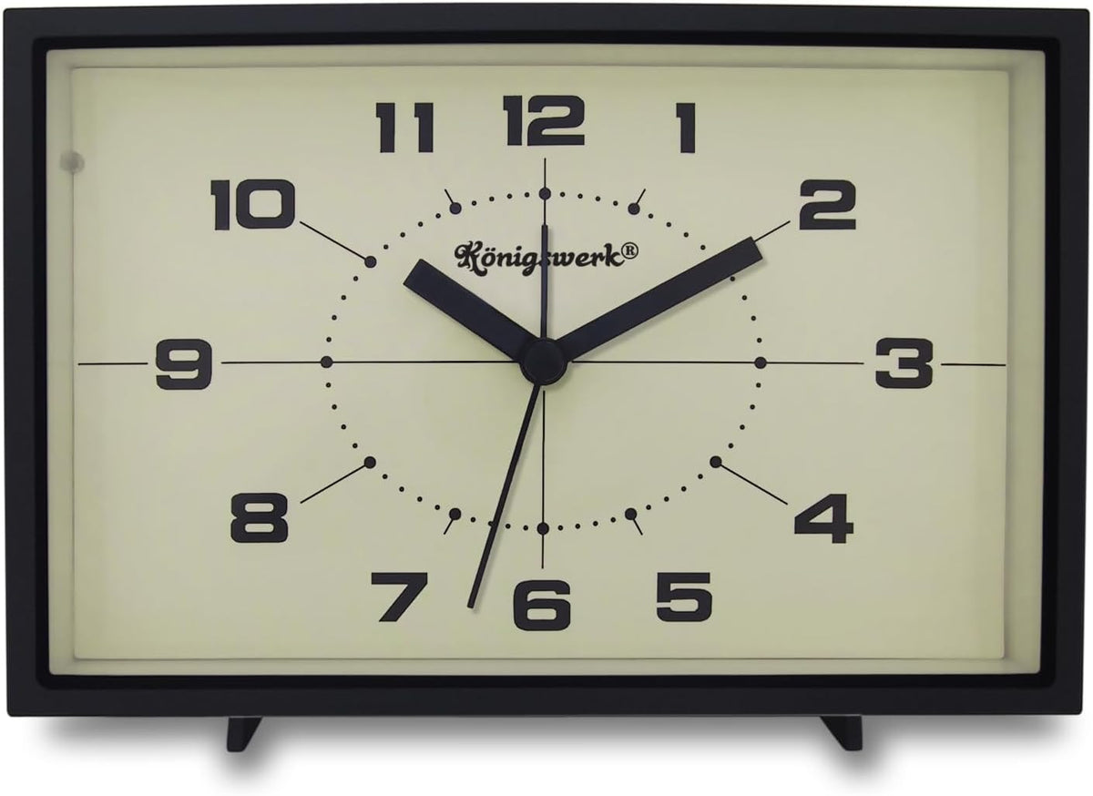 Analog Alarm Clock, 6 inch, Green, Silent, Night Light