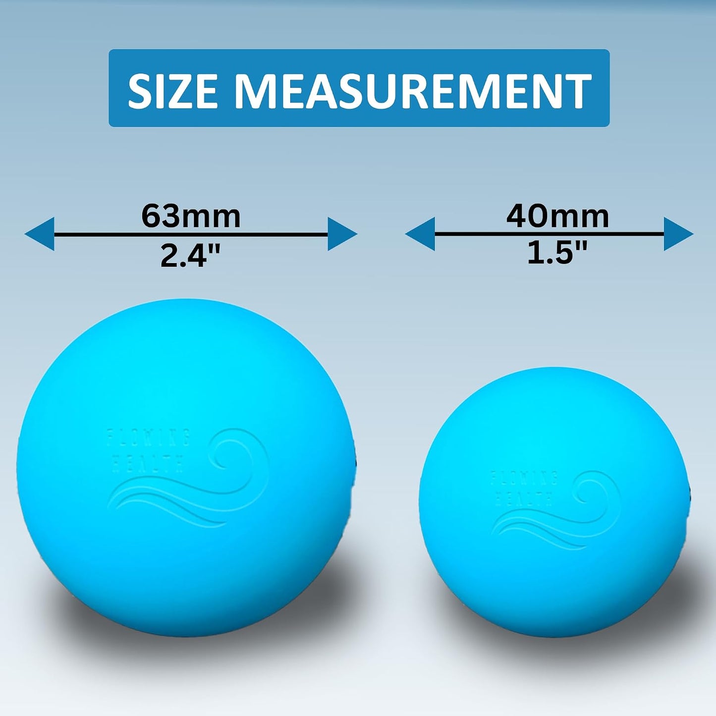 Dual-Sized Massage Ball Set – Premium Lacrosse Ball for Myofascial Release, Yoga Therapy & Trigger Point Massage Ball for Muscle Knots and Deep Tissue Pressure – Light Blue