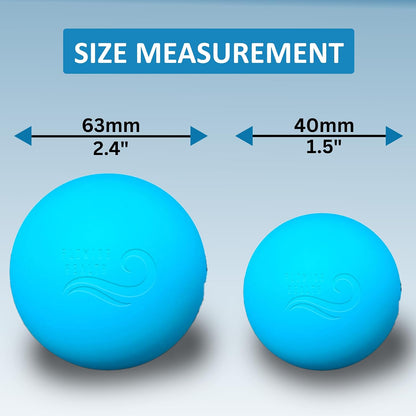 Dual-Sized Massage Ball Set – Premium Lacrosse Ball for Myofascial Release, Yoga Therapy & Trigger Point Massage Ball for Muscle Knots and Deep Tissue Pressure – Light Blue