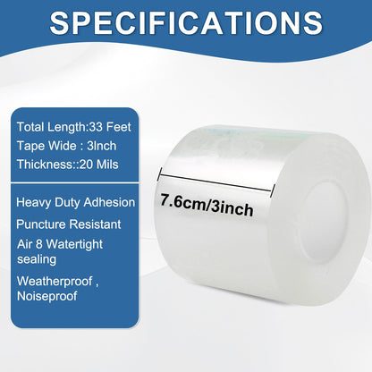 FOURGUN Window Sealing Tape 2IN x 33 FT Draft Isolation No Residue Removable Adhesive Waterproof Windows Doors Shower Glass AC Units Ideal for Winter Seal & Summer Cold Air Loss Prevention