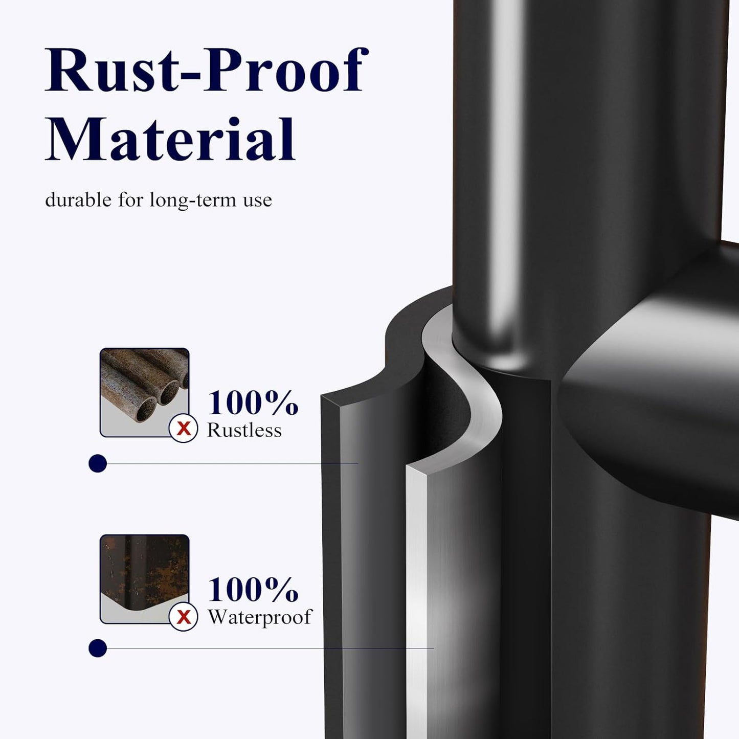 Kitsure Metal Toilet Paper Holder Free Standing, Medium, Black | Rustproof Toilet Paper Stand for 4 Rolls, Bathroom Organizers and Storage with Anti-Slip Base and Plastic Shelf