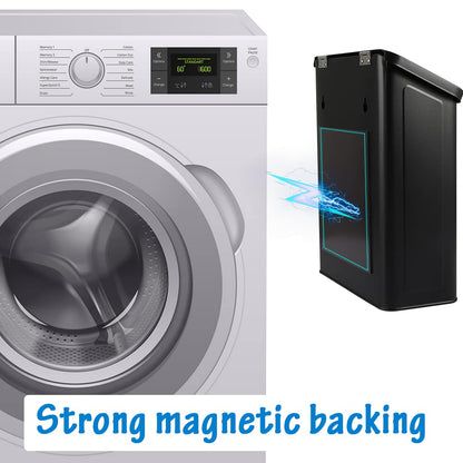 Picowe Magnetic Laundry Storage, Large Metal Lint Holder Bin with Lid for Laundry Room, Space-Saving Trash Container Hanging on Dryer, Washer or Wall Mount Trash Bin (White)
