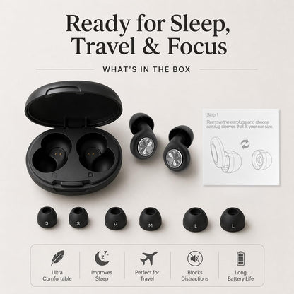 HEKKE 45dB Ear Plugs for Sleeping, Soft Silicone for Side Sleepers, 4 Sizes | Reusable soft silicone with XS/S/M/L sizes for side sleepers, concerts, flights and hotels; carrying case included.