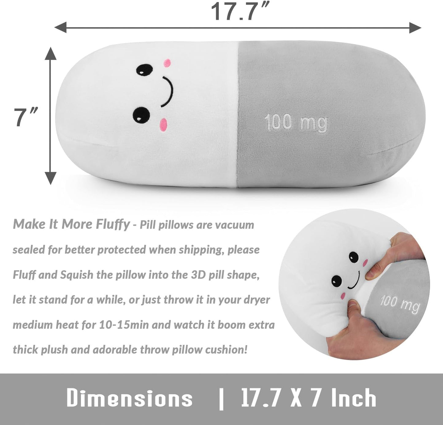 Cervical Neck Roll Pill Pillow, Cylinder Bolster Chill Pillows with Washable Cover, Round Neck Pillows Support for Bed Sleeping, Designed for Head, Neck, Lumbar, Legs Back and Yoga (Grey, M)