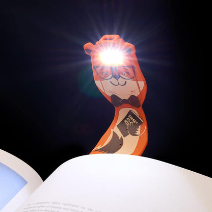 Gifts for Readers & Writers Rechargeable Book Light for Kids, Clip On Reading Light for Bed, 2in1 Flexilight Pals & Bookmark, 12 Hours of Light Once Charged, Includes USB Cable & 2 LED Lights, Dog