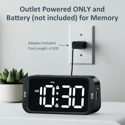 Odokee Digital Dual Alarm Clock for Bedroom with 0-100% Dimmable Display