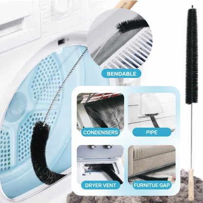 8-Piece Washing Machine Cleaning Brush Set | Dryer Vent Cleaner Kit, Front Load Washer Gasket Cleaner Brush, Crevice Gap Brush for Sink, Grout, Tile & Bathroom