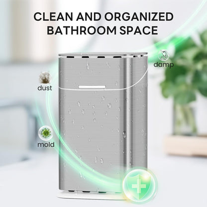 GFWARE Electric Toothbrush Holder with Cover, Ventilated & Drainage, Silver | Detachable 5 Slots Bathroom Organizer for Toothbrush & Toothpaste, Waterproof & Dustproof, Electric Toothbrushes Under 10 In