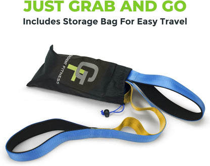 Stretching Strap for Physical Therapy, 12 Multi-Loop Stretch Strap 1.5" W x 8' L, Neoprene Handles, Physical Therapy Equipment, Yoga Straps for Stretching, Leg Stretcher.